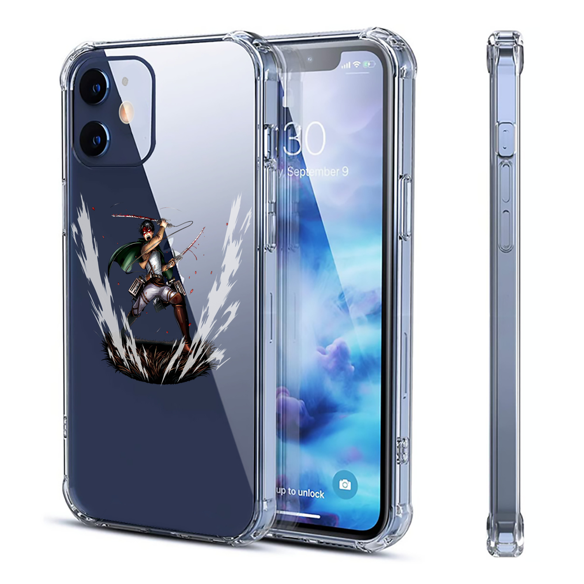 （画像用） 進撃の巨人 リヴァイ·アッカーマン Attack on Titan Levi Ackerman 【iPhone 12シリーズ対応】透明スマホケース（クリアソフトケース）
